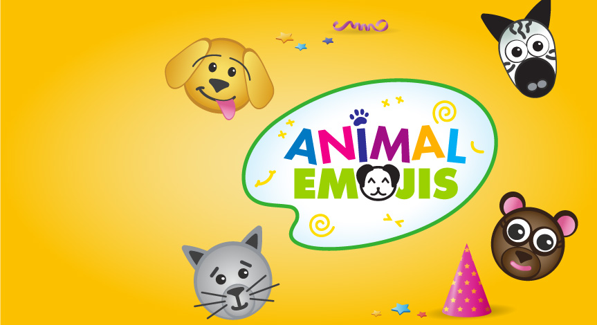 Program logo for our Animal Emojis birthday party.