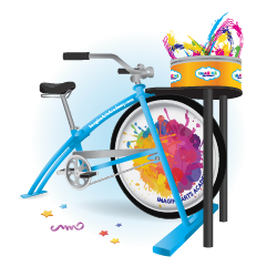 An illustration of the Crayola Imagine Arts Spin art bike